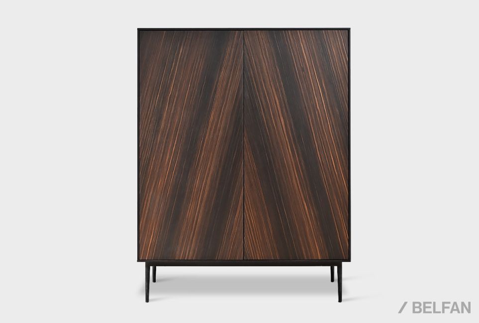 Тумба высокая "Монреаль" шпон дуба, МДФ, металл 5