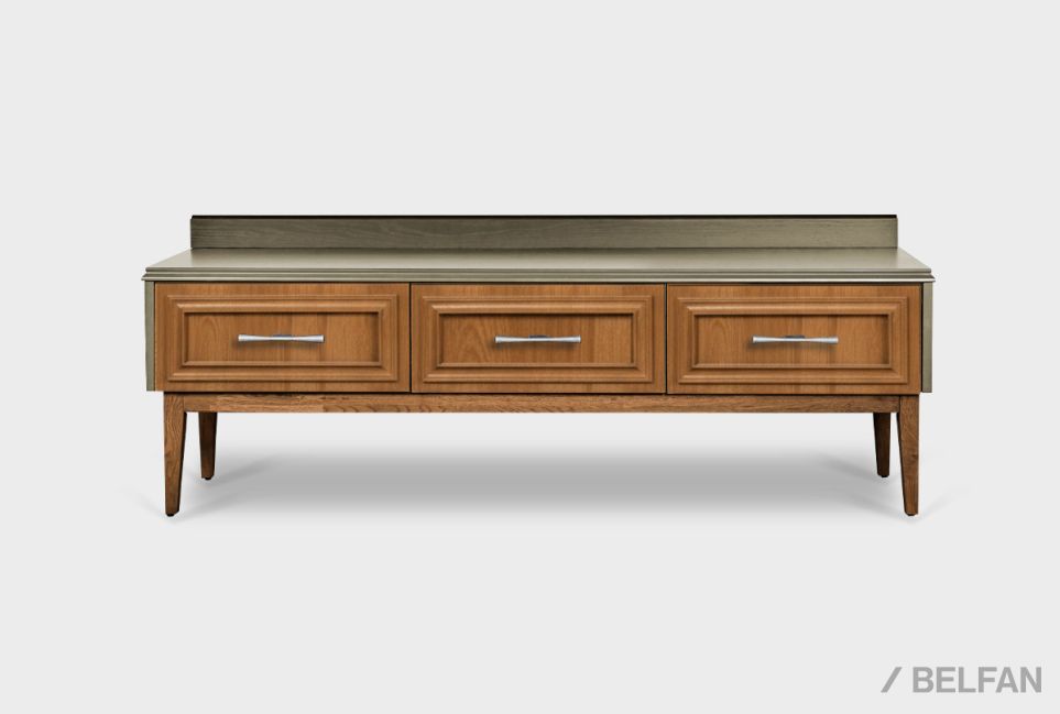 Тумба под ТВ "Сакраменто" 3 массив и шпон дуба, МДФ 1