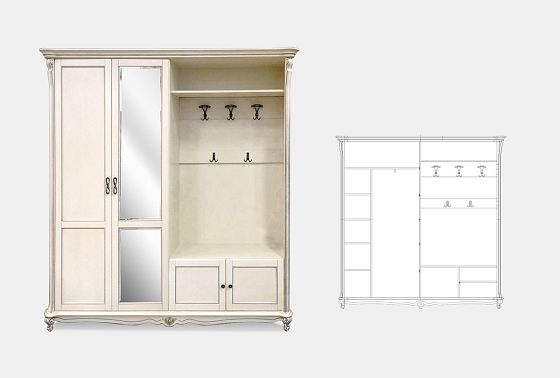 Шкаф комбинированный "Алези 2з" массив и шпон дуба 3