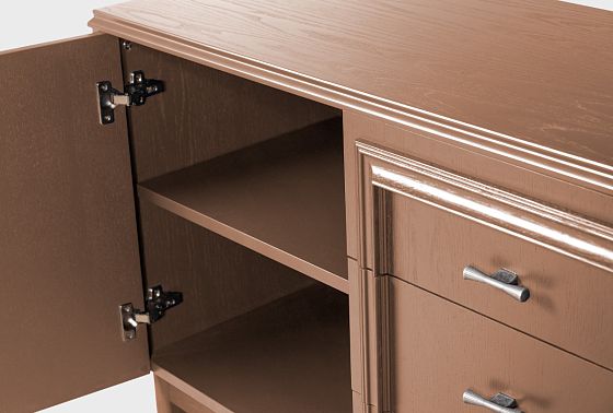 Тумба "Сакраменто" 3 (с ящиками) массив и шпон дуба, МДФ 12