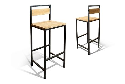 Стул барный "Арт"; *КМ-009.506; бейц-масло, чёрный металл