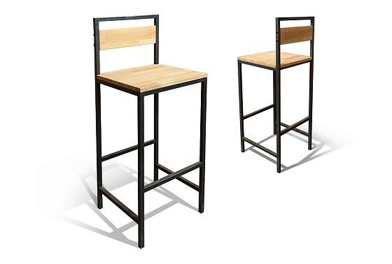 Стул барный "Арт" массив дуба, металл 3