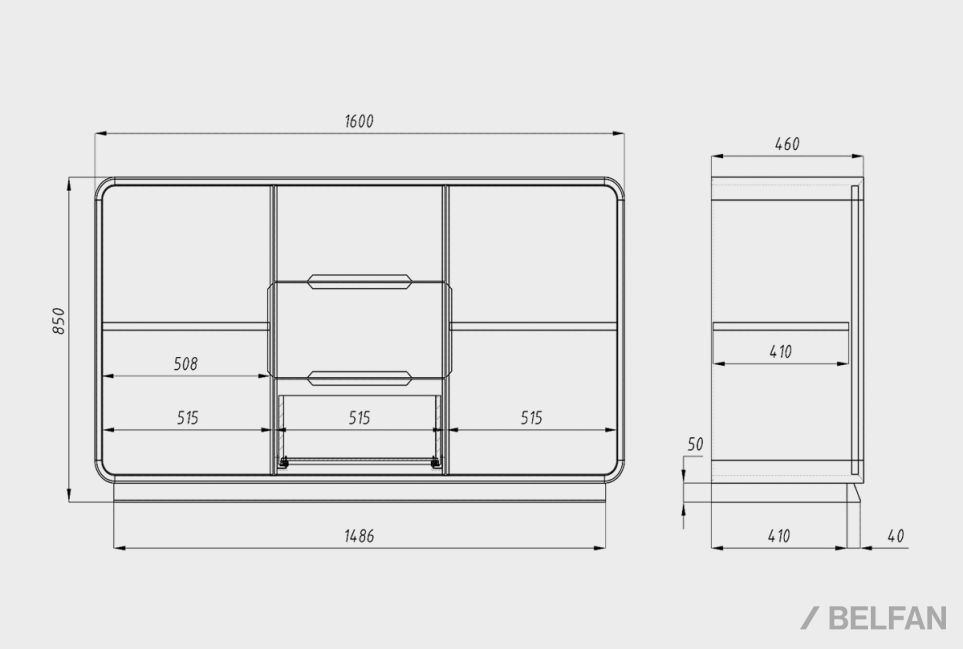Тумба "Монблан" 3 (с ящиками) массив дуба 2