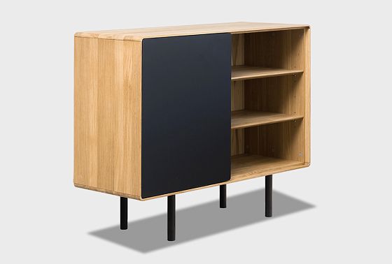 Тумба "Норман" 2 с нишей (правая) массив дуба, МДФ, металл 7