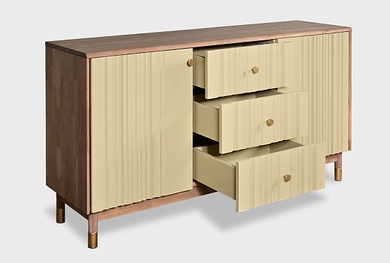 Тумба "Меридиан" 3 (с ящиками) массив дуба, МДФ 5