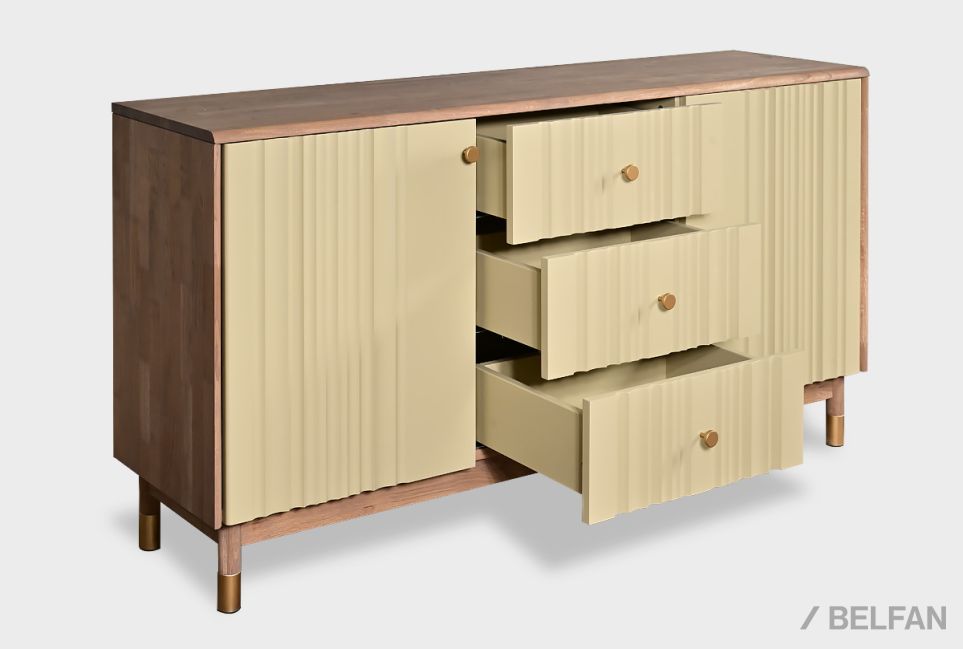 Тумба "Меридиан" 3 (с ящиками) массив дуба, МДФ 3