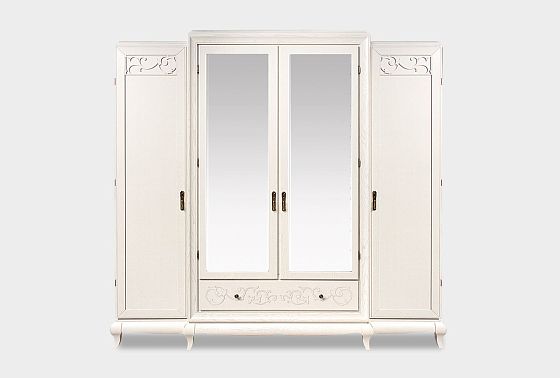 Шкаф для одежды 4-х дв. "Соната" с зеркалом (без декора) массив и шпон дуба 3