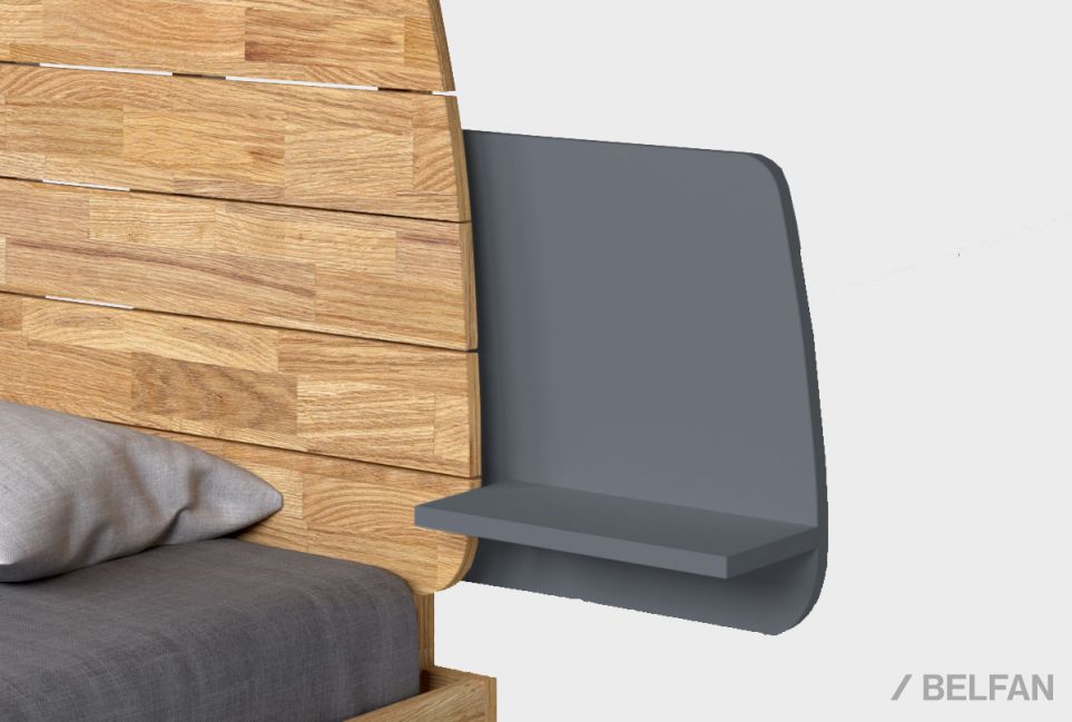 Полка прикроватная "Уоллстрит" массив дуба, МДФ 1