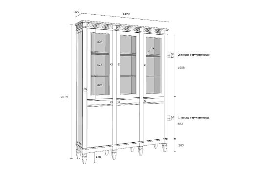 Стеллаж "Ольса" 303/300 массив сосны 7