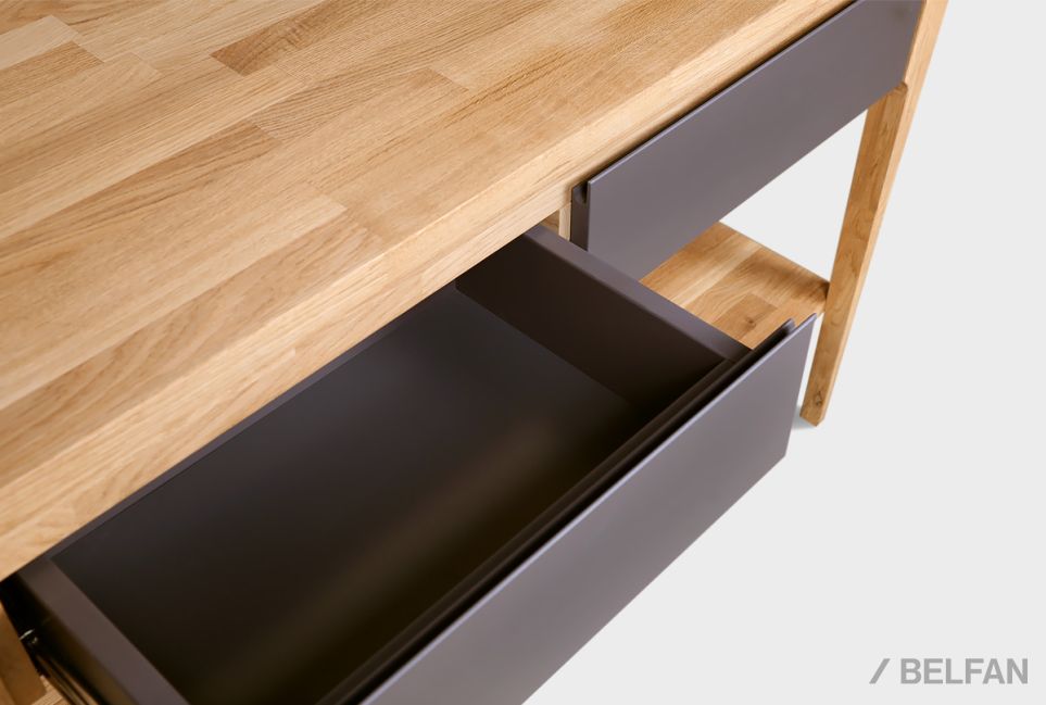 Стол-консоль "Уоллстрит" массив дуба, МДФ 4