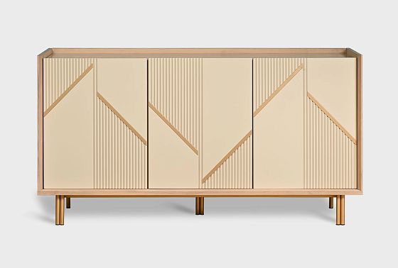 Тумба «Авеню» 3 шпон дуба, МДФ, металл 8