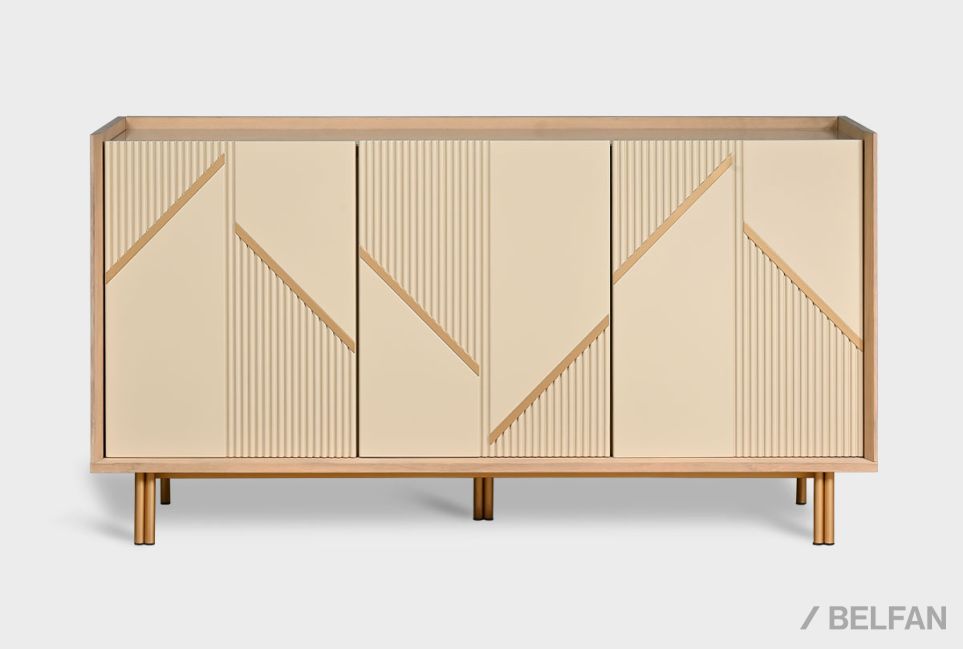 Тумба «Авеню» 3 шпон дуба, МДФ, металл 2