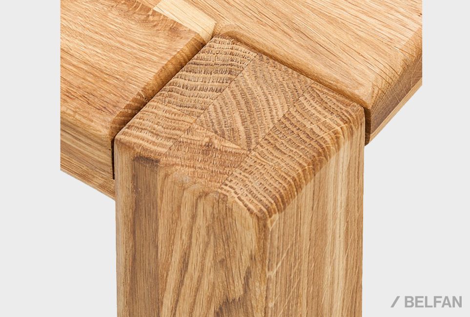 Скамья "Берген" П-03 (сечение опор 70х70) массив дуба 3