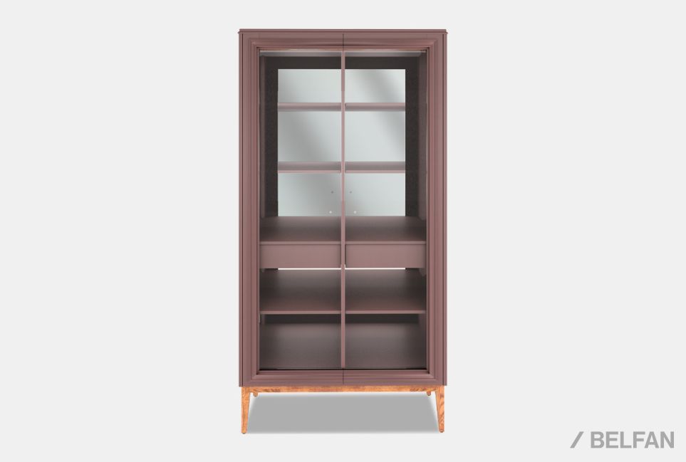 Витрина 2-х дв. "Сакраменто" массив и шпон дуба, МДФ 2