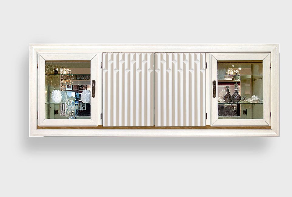 Шкаф навесной 4-х секционный "Армония"; айвори + классик