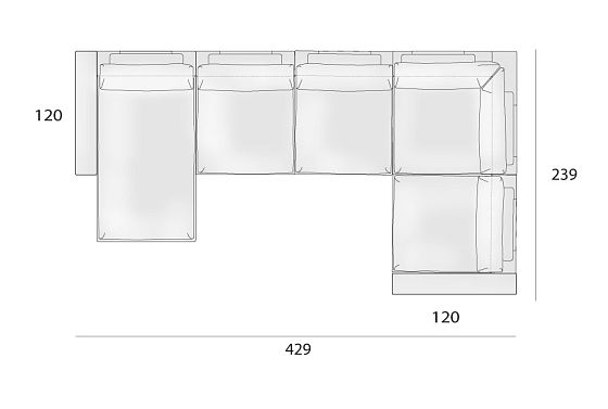 "Лофт" диван угловой с оттоманкой  5
