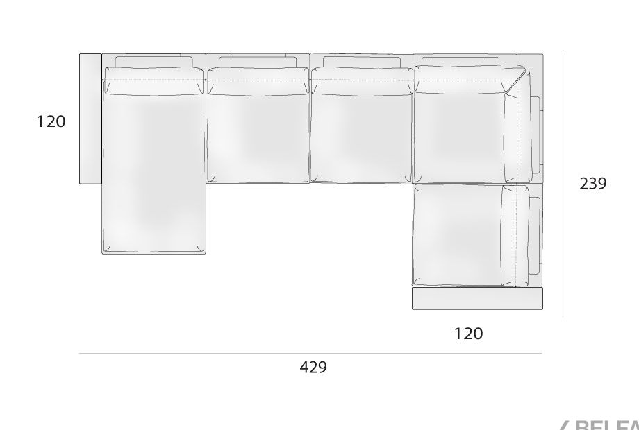 "Лофт" диван угловой с оттоманкой 4
