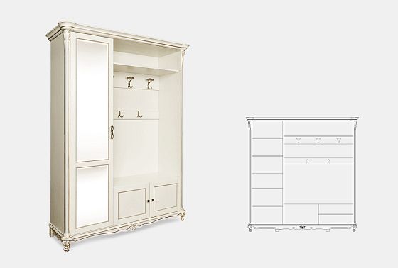 Шкаф комбинированный "Алези 1з" массив и шпон дуба 3