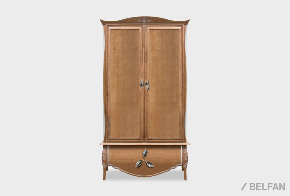 Шкаф для одежды 2-х дв. "Трио" массив и шпон дуба 1