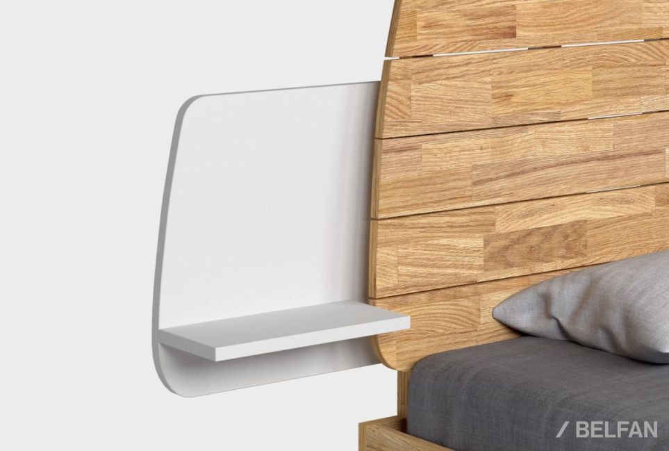 Полка прикроватная "Уоллстрит" массив дуба, МДФ 2