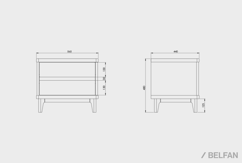 Тумба прикроватная "Уоллстрит" массив дуба, МДФ 7