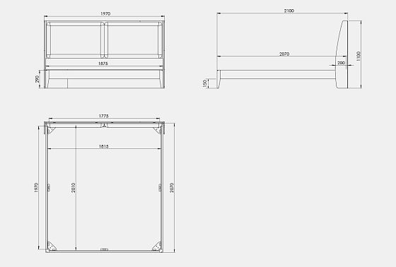 Кровать "Сакраменто" (мягкое изголовье) массив дуба 4