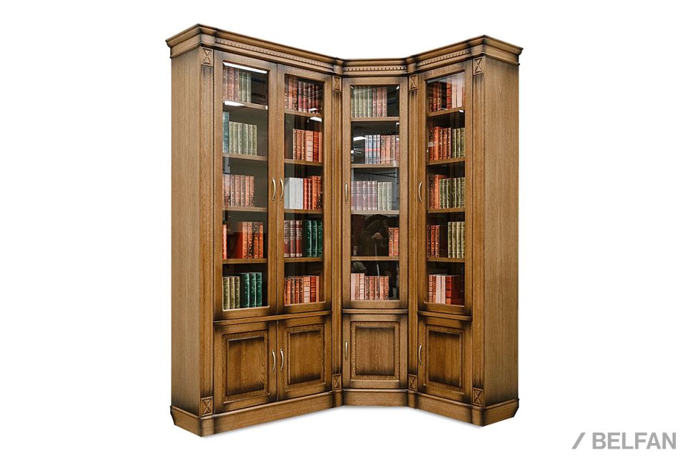 Набор мебели для библиотеки "Верди Люкс 2" массив и шпон дуба 1