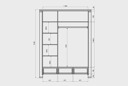 Шкаф для одежды 3-х дверный "Берген" В-6