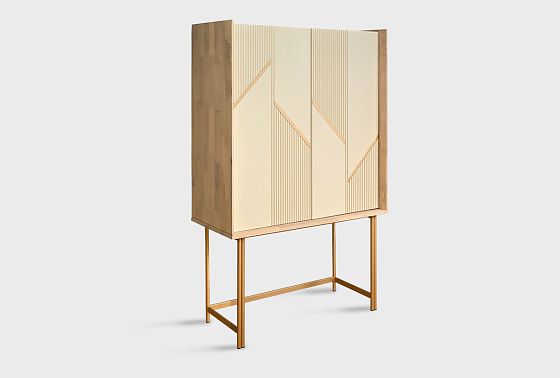 Тумба высокая «Авеню» шпон дуба, МДФ, металл 9