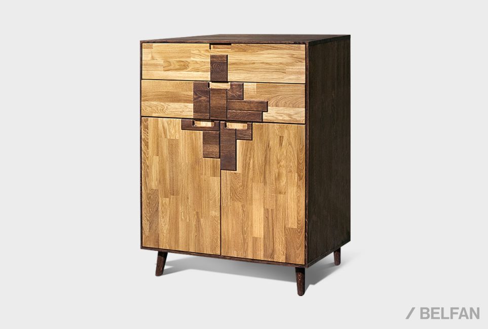 Тумба "Ирвинг Дизайн" 2 высокая массив дуба 1