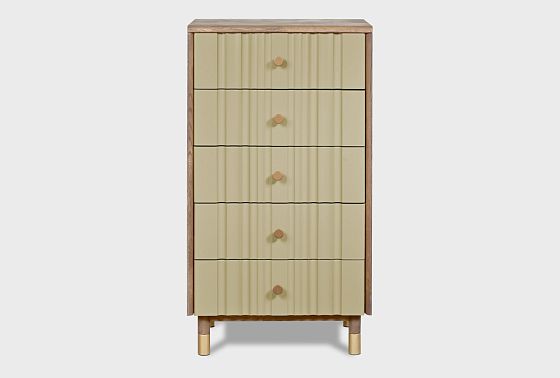 Комод "Меридиан" 5 (высокий) массив дуба, МДФ 7