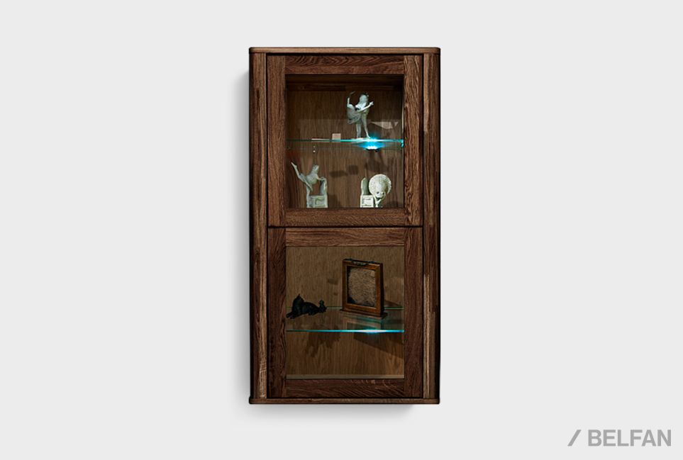 Шкаф навесной 1-но секц. вертикальный "Норд" (левый) массив дуба 1