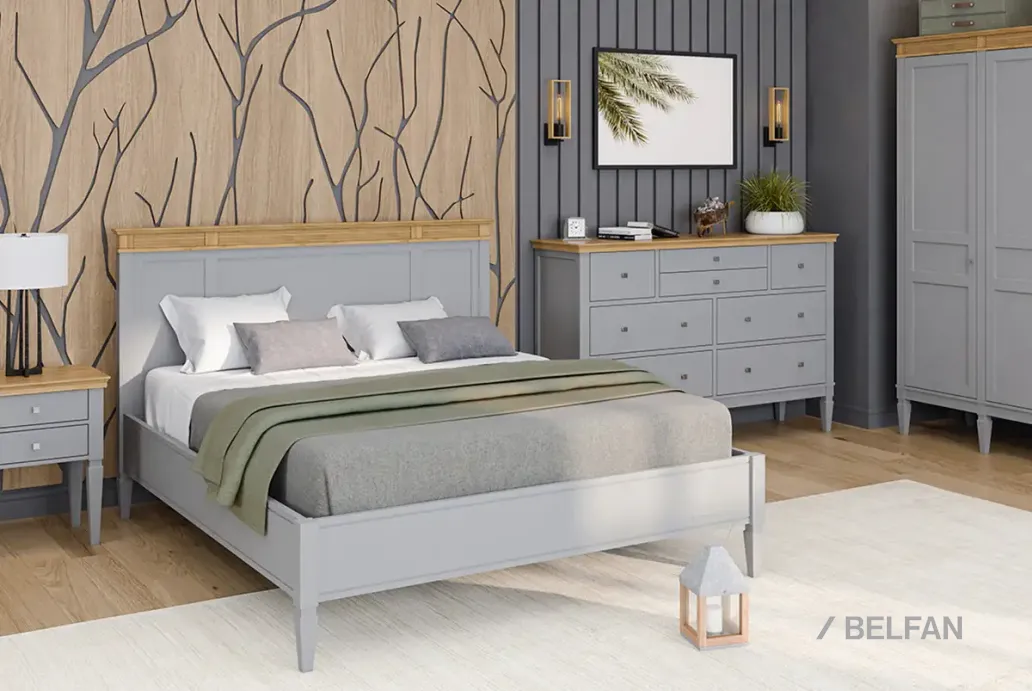 Спальня «Ольса» #3 серый 7042 + антик 24