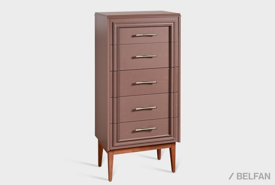 Комод "Сакраменто" 5 (высокий) массив и шпон дуба, МДФ 1