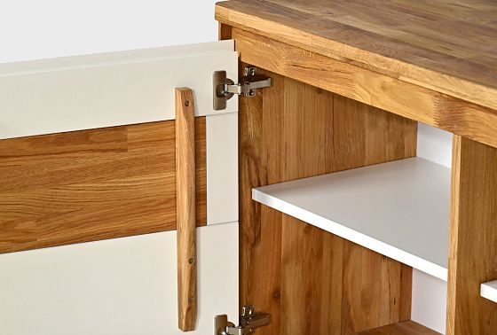 Тумба "Уоллстрит" 3 (с нишей) массив дуба, МДФ 3