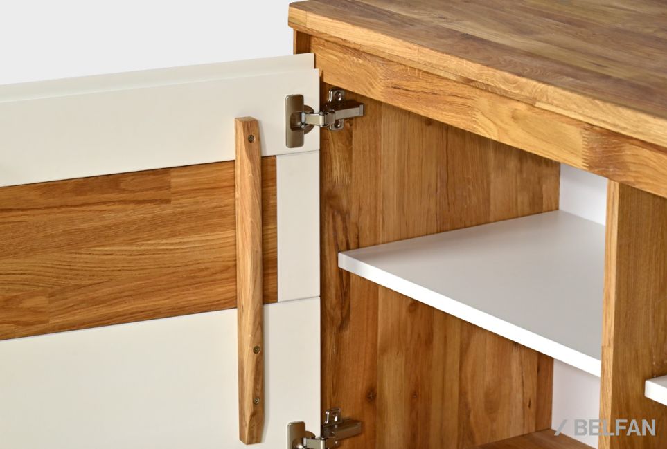 Тумба "Уоллстрит" 3 (с нишей) массив дуба, МДФ 2