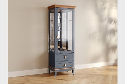 Витрина 1-но дверная "Стюарт" (правая); *ГМ 6506; марено, натуральный дуб