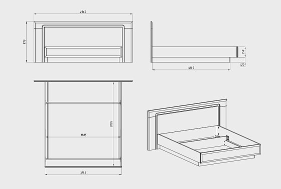 Кровать "Бремен" массив дуба 8