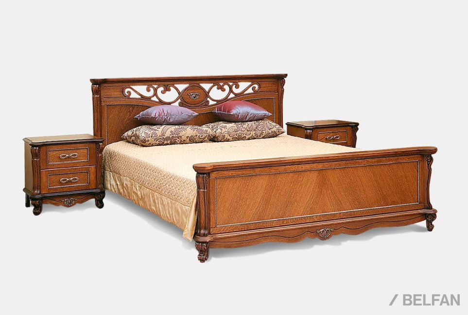 Кровать "Алези" (высокое изножье) массив и шпон дуба 1