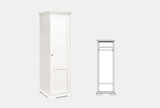 Шкаф 1-но дверный для прихожей "Лика" (правый) массив и шпон дуба 4