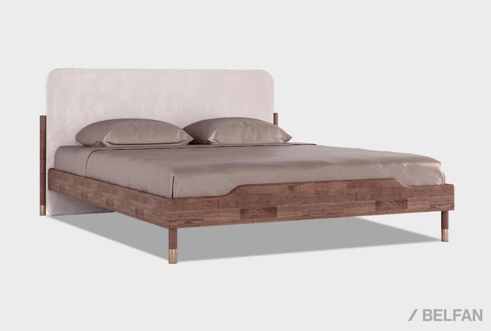 Кровать "Меридиан" (мягкое изголовье) массив дуба 1