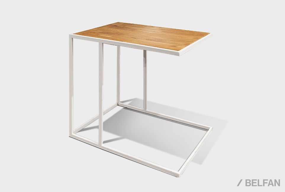 Стол кофейный "Арт" приставной массив дуба, металл 1