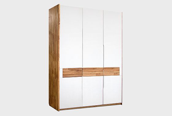 Шкаф для одежды 3-х дверный "Уоллстрит" массив дуба, МДФ 13