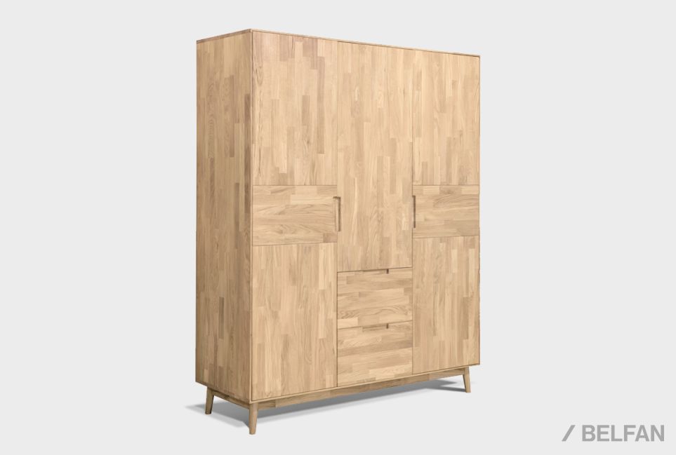 Шкаф для одежды 3-х дверный "Ирвинг" массив дуба 1