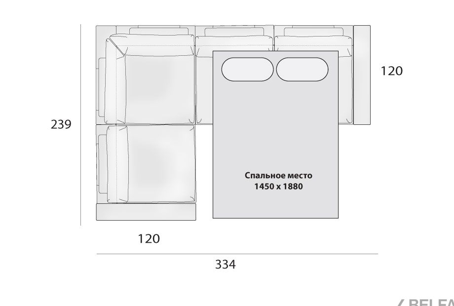 "Лофт" диван угловой 4