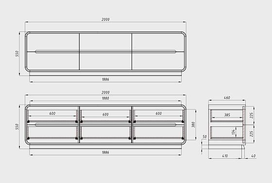 Тумба под ТВ "Монблан" 200 массив дуба 5
