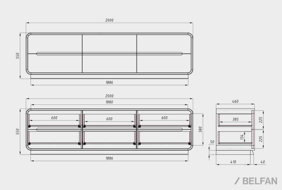Тумба под ТВ "Монблан" 200 массив дуба 5