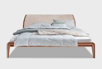 Кровать "Монблан"; без основания, без матраса; (1600x2000); американский орех; Enjoy 1 Beige