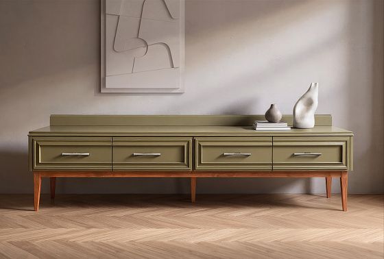 Тумба под ТВ "Сакраменто" 4 массив и шпон дуба, МДФ 4