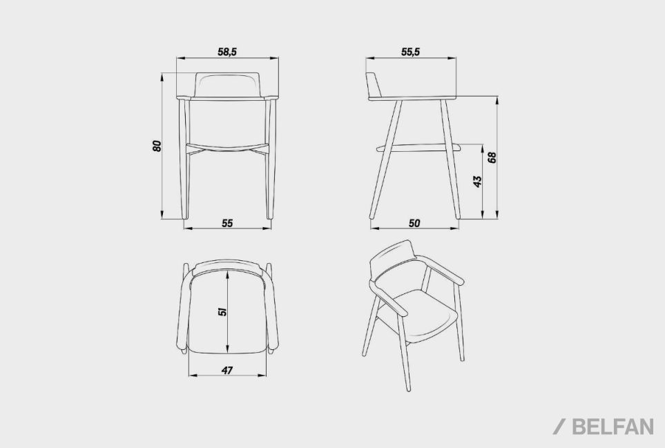 Стул "Страсбург" с подлокотниками массив берёзы 2